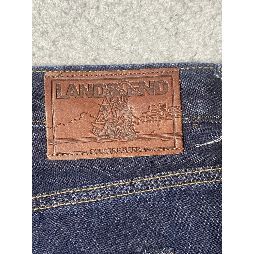 Lands'‎ End Straight Leg Dark Wash 5-Pockets Traditional Fit Jeans Men's Size 42
